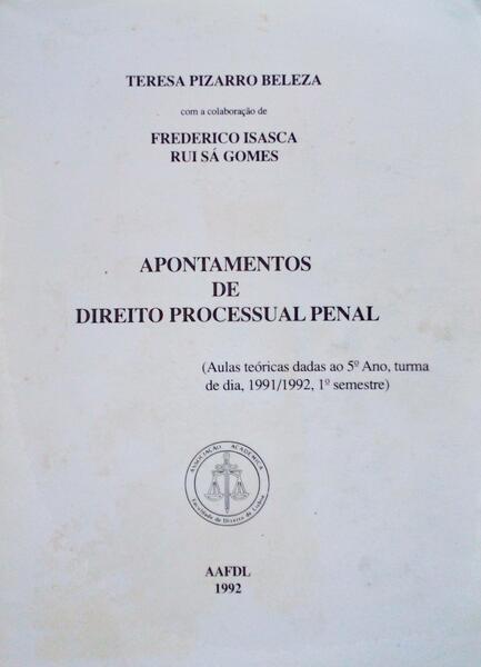 APONTAMENTOS DE DIREITO PROCESSUAL PENAL.