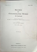 RECORDS OF OCEANOGRAPHIC WORKS IN JAPAN, VOLUME 2, NO. 2, OCTOBER 1955.