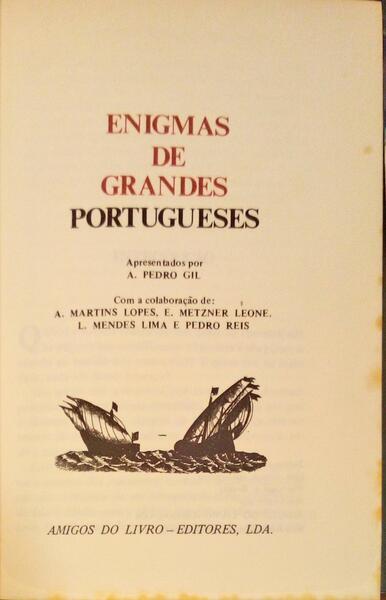 ENIGMAS DE GRANDES PORTUGUESES.