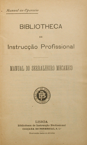 MANUAL DO SERRALHEIRO MECANICO.