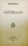 DISPOSITIONS GÉNÉRALES.