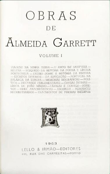 OBRAS DE ALMEIDA GARRETT. [2 VOLS.]