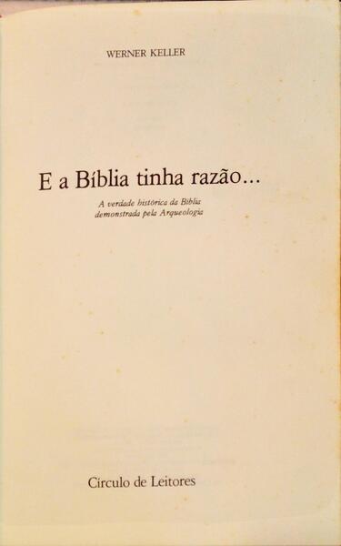 E A BÍBLIA TINHA RAZÃO...