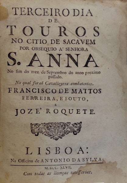 TERCEIRO DIA DE TOUROS NO CITIO DE SACAVÉM