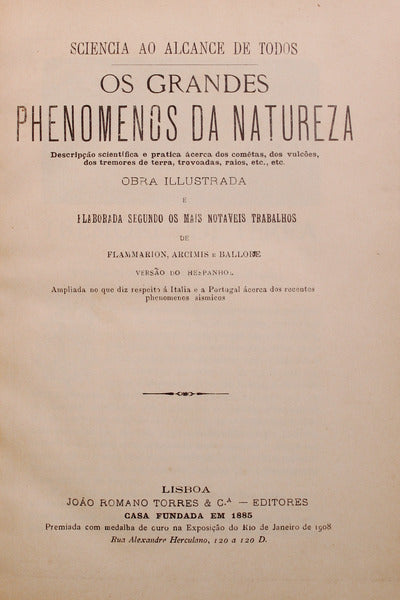 OS GRANDES PHENOMENOS DA NATUREZA.