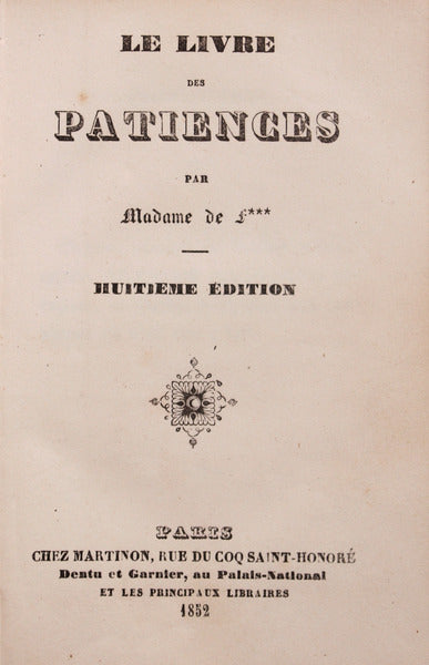 LIVRE (LE) DES PATIENCES.