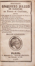 NOUVEAUX COMPTES FAITS DE BARRÊME EN FRANCS ET CENTIMES.