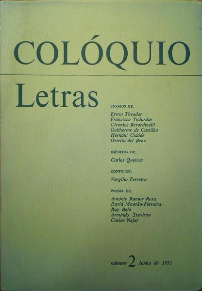COLÓQUIO LETRAS, N.º 2, JUNHO 1971.