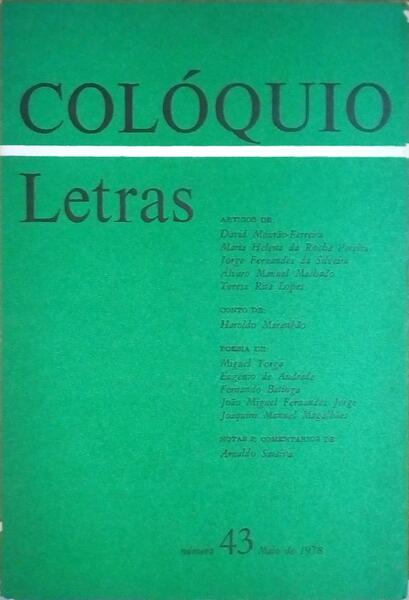 COLÓQUIO LETRAS, N.º 43, MAIO 1978.