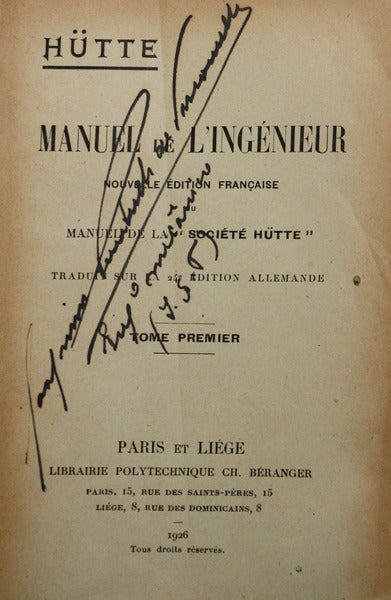 MANUEL DE L'INGÉNIEUR. [3 VOLS.]