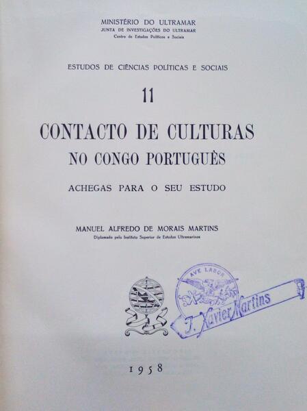 CONTACTO DE CULTURAS NO CONGO PORTUGUÊS.