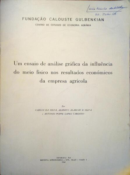 UM ENSAIO DE ANÃ?LISE GRÃ?FICA DA INFLUÊNCIA DO MEIO FÃ?SICO NOS RESULTADOS ECONÓMICOS DA EMPRESA AGRÃ?COLA.