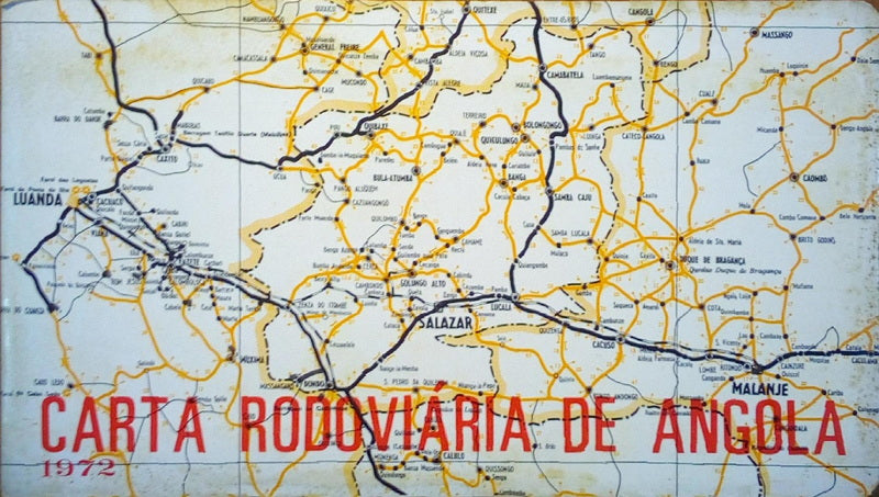 CARTA RODOVIÃ?RIA DE ANGOLA 1972.