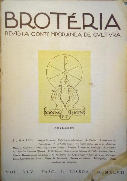 BROTÉRIA, REVISTA CONTEMPORÂNEA DE CULTURA, VOL. XLV, FASC. 5, NOVEMBRO 1947.