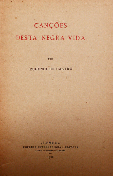 CANÇÕES DESTA NEGRA VIDA.