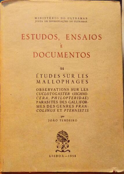 TENDEIRO. (João) ÉTUDES SUR LES MALLOPHAGES.