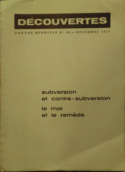 DÉCOUVERTES, N.º 89, DÉCEMBRE 1972.