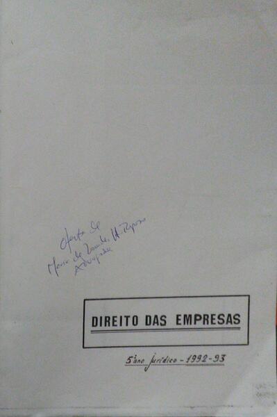 DIREITO DAS EMPRESAS.