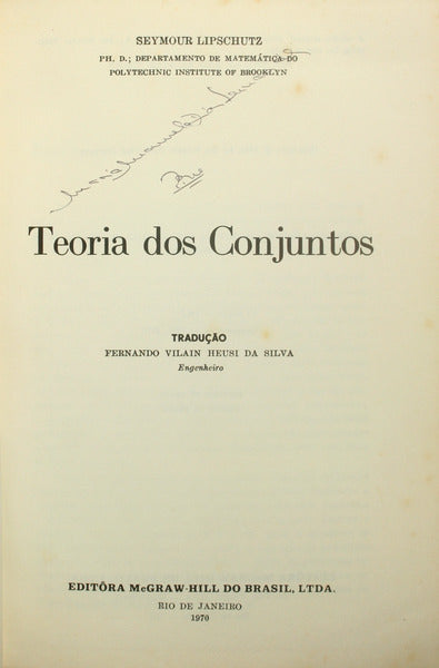 LIPSCHUTZ. (Seymour) TEORIA DOS CONJUNTOS.