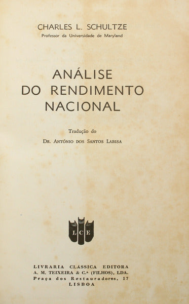 ANÃ?LISE DO RENDIMENTO NACIONAL. [ENC.]