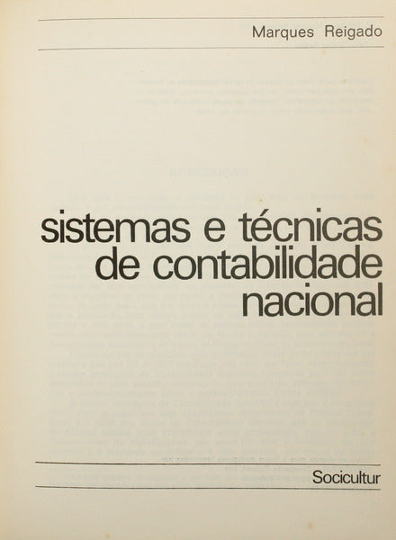 SISTEMAS E TÉCNICAS DE CONTABILIDADE NACIONAL.