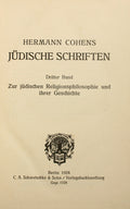 COHEN. (Hermann) JÜDISCHE SCHRIFTEN. ZUR JÜDISCHEN RELIGIONSPHILOSOPHIE UND IHRER GESCHISTE.