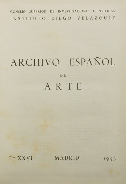 ARCHIVO ESPAÑOL DE ARTE.