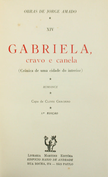 GABRIELA, CRAVO E CANELA. [5.ª EDIÇÃO]