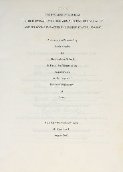 THE DETERMINATION OF THE WOMAN'S TIME OF OVULATION AND ITS SOCIAL IMPACT IN THE UNITED STATES.
