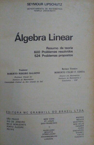 Ã?LGEBRA LINEAR.