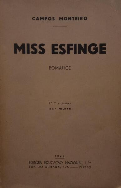 MISS ESFINGE. [6.ª EDIÇÃO - 26.º MILHAR]