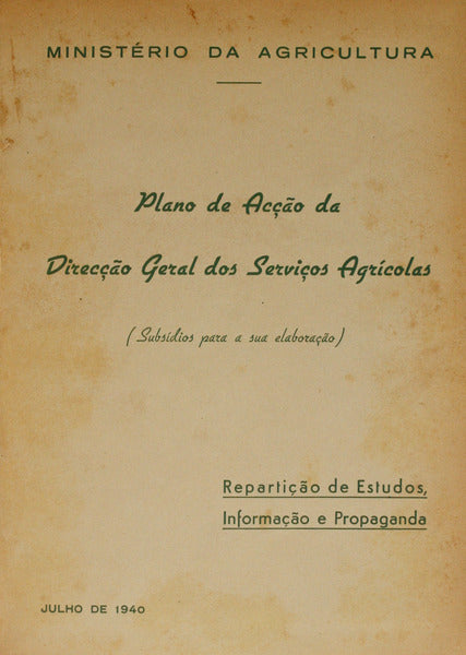 PLANO DE ACÇÃO DA DIRECÇÃO GERAL DOS SERVIÇOS AGRÃ?COLAS.