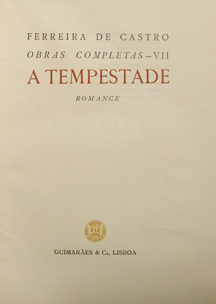 A TEMPESTADE. [BROCHADO]