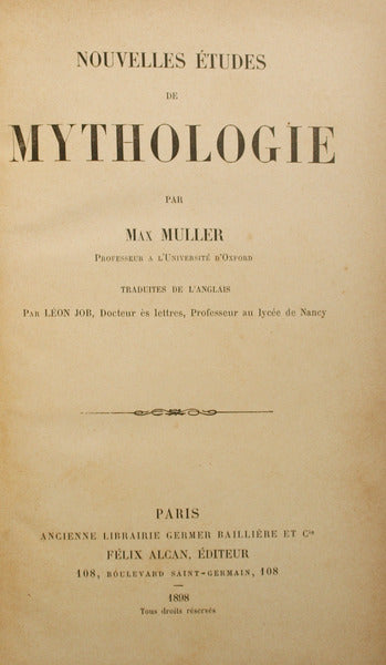 NOUVELLES ÉTUDES DE MYTHOLOGIE.