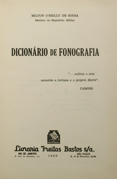 DICIONÃ?RIO DE FONOGRAFIA.