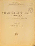 OITAVO RECENSEAMENTO GERAL DA POPULAÇÃO. VOLUME XII, DISTRITO DE LISBOA.