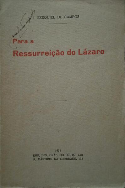 PARA A RESSUREIÇÃO DO LÃ?ZARO.