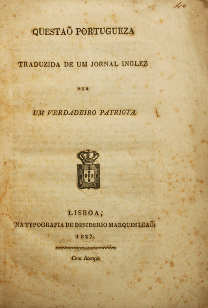QUESTAÕ PORTUGUEZA TRADUZIDA DE UM JORNAL INGLEZ