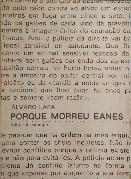 PORQUE MORREU EANES.