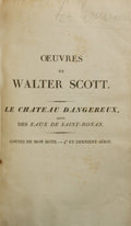SCOTT. (Walter) LE CHATEAU DANGEREUX SUIVI DES EAUX DE SAINT-RONAN. LES AVENTURES DE NIGEL. [2 VOLS.]