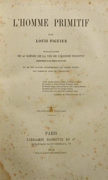 FIGUIER. (Louis) L'HOMME PRIMITIF.