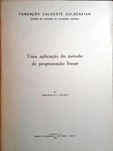 UMA APLICAÇÃO DO MÉTODO DE PROGRAMAÇÃO LINEAR.