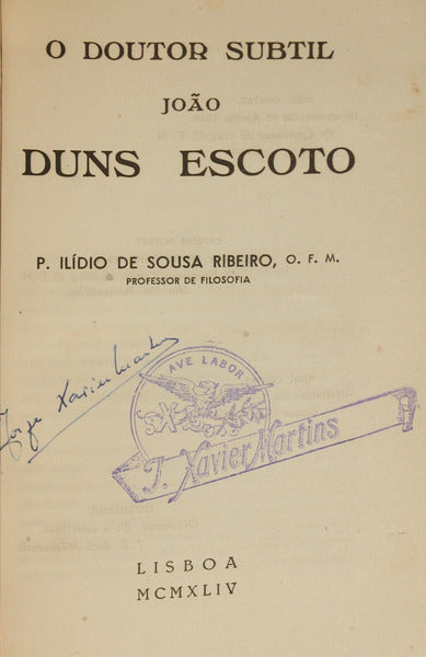 O DOUTOR SUBTIL, JOÃO DUNS ESCOTO.