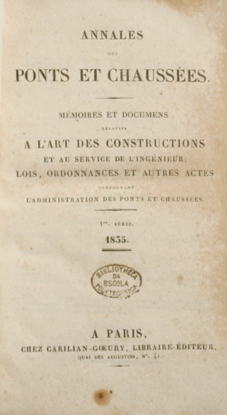 ANNALES DES PONTS ET CHAUSSÉES. 1ª SÉRIE, 1835.