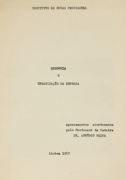 ECONOMIA E ORGANIZAÇÃO DA EMPRESA.