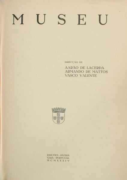 MUSEU, Nº 1, SETEMBRO DE 1934.