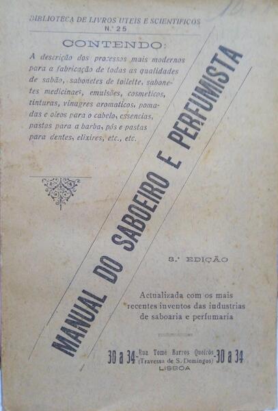 MANUAL DO SABOEIRO E PERFUMISTA. [3ª EDIÇÃO]