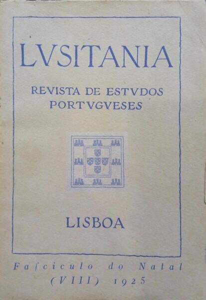 LUSITANIA, REVISTA DE ESTUDOS PORTUGUESES VIII, DEZEMBRO 1925.