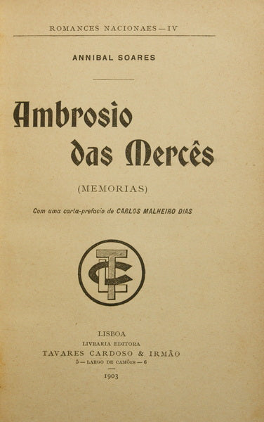 AMBROSIO DAS MERCÊS. [1903]