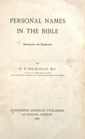 PERSONAL NAMES IN THE BIBLE.